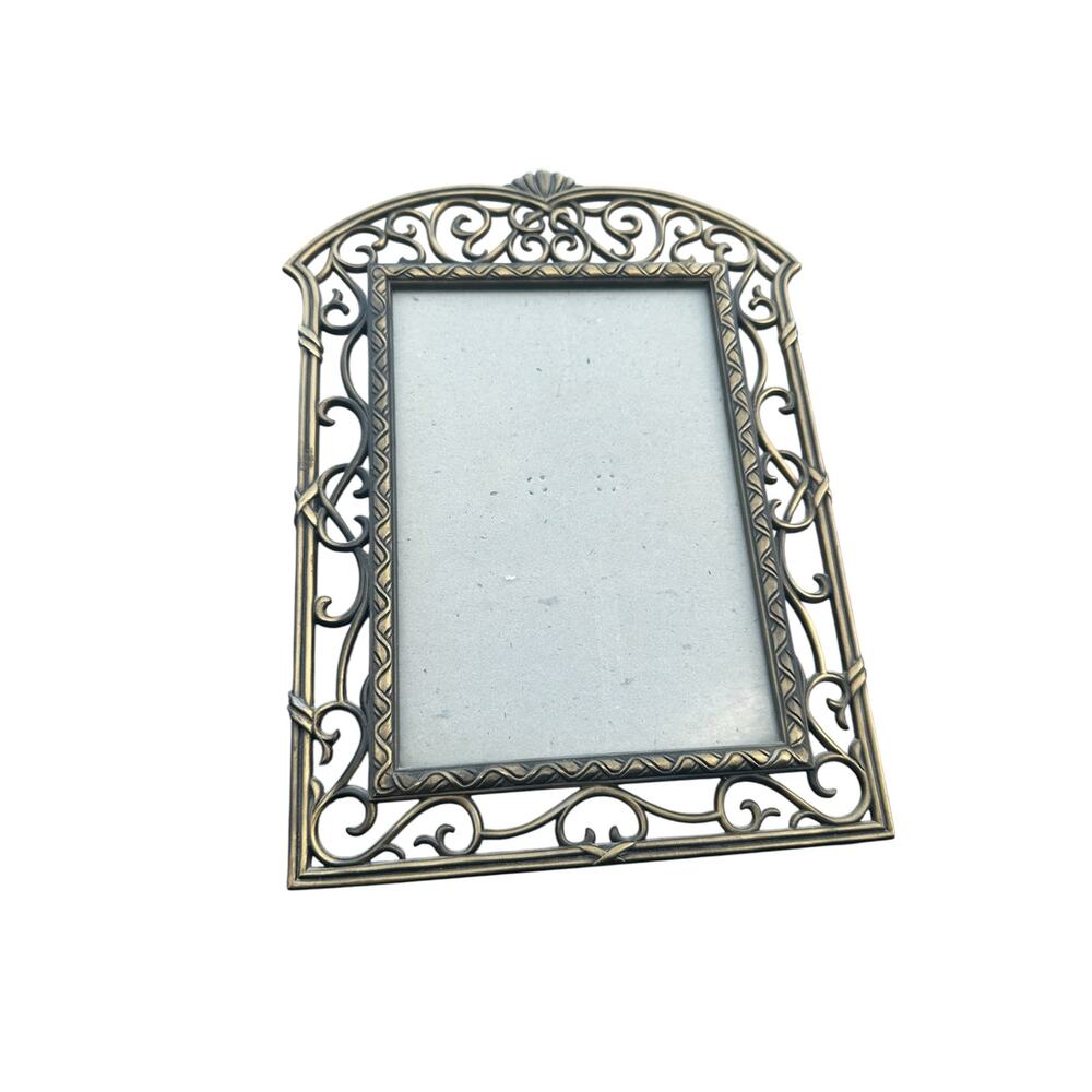 Wooden Carved Frame Vintage 1990s 7x15 rectangle rustic cottage home decor gift